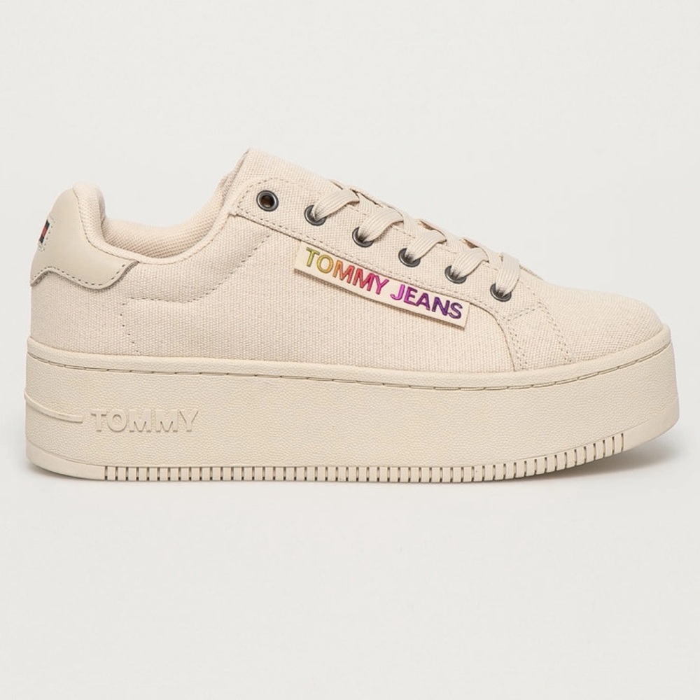 Women's beige platform sneakers eur 41 TOMMY HILFIGER ICONIC SEASONAL FLATFORM